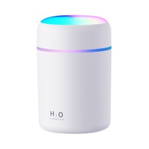 Mini Aromaterapi Nemlendirici Araç İçi Ve Masaüstü Hava Temizleyici, Yüksek Buhar Çıkışı, Taşınabilir Araç Cihazı Beyaz 300 Ml Renkli Işık