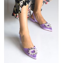 Arando Lila Mat Kemerli Taş Detay Kadın Sandalet