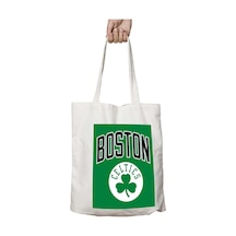 Art Hediye Nba Boston Celtics Logo İki Tarafı Kalıcı Baskılı Yıkanabilir Okul Plaj Omuz Bez Çantası Çok Renkli