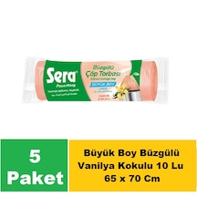 Sera Çöp Torbası Büzgülü Vanilya Büyük Boy 65 X 70 Cm 5 X 15 Li