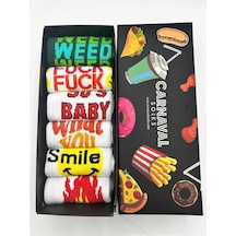 Carnaval Socks 6'lı Gym Spor Tasarımlı Tenis Çorap Seti Renkli