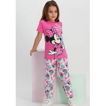Minnie Mouse Lisanslı Pembe Kız Çocuk Pijama Takımı D4311-2 Pembe