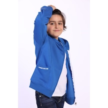 Toontoy Erkek Çocuk Cep Dıfferent Style Tıme Baskılı Hırka Gri Melanj