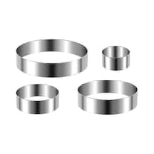 Yuvarlak Kek Halkası Seti 4/6/8/10 İnç Bisküvi Kesici Daire Kurabiye Kesiciler Kek Kalıbı Paslanmaz Çelik Pasta Halkası Pişirme İçin Bs Çok Renkli