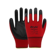 Beybi Zebra Nitril Kaplı Polyester Örme İş Eldiveni