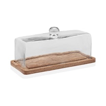 The Mia Madera Dikdörtgen Kek Saklama Fanusu 15x32x14 Cm