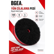 Bgea Siyah Hibrit Yün Cilalama Pedi 125 Mm 5 İnç Cırtlı Polisaj Keçesi