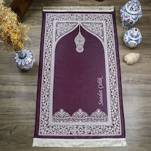 İsminizi Seccadeye Nakşediyoruz İsme Özel Hediyelik Rumi Desen Seccade - Mor 70x128 Cm - 364 Gr Çok Renkli