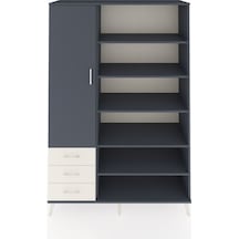 Hyperion Dolap 9 Raflı 3 Çekmeceli 3 Kapaklı 132x44x195 Antrasit-antrasit/aytaşı Antrasıt/aytası