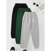 East Hampton Baskılı 3lü Kombin Jogger Eşofman Altı - Oversize Unisex Gri
