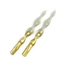 Mikasa Moor Gold Yeşil 2'li Mum 25cm Altın - Yeşil