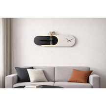 Kardelen Ahşap Pilli Ledli İskandinav Tarzı Salon Duvar Rafı Modern Çiçeklik 112 X 28 Cm Paris Grisi - Antrasit
