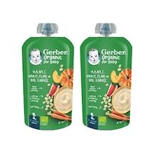 Gerber Organik Yulaflı Elma, Havuç ve Balkabaklı Püre 110g x 2 Adet