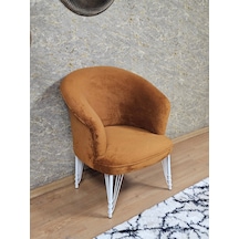 Zafir Tekli Teddy Beyaz Boyalı Telli Ayak Çay Seti Koltuk Tekli Berjer , Balkon, Salon, Ofis Kiremit