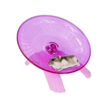 Hamster Uçan Daire Sessiz Koşu Egzersiz Tekerleği Gerbil Sıçan Fare Kirpi Küçük Hayvanlar İçin Pembe
