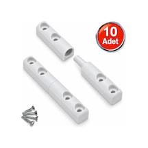 Beyaz Sineklik Menteşesi 8cm Plastik Kenar Montaj Aparatı 10 Adet - 10x20 Profiller İçindir