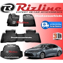 Toyota Corolla Uyumlu 3D Paspas + Bagaj Havuz Siyah 2019 Sonrası Rizline