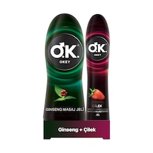 Okey Çilek Kayganlaştırıcı Jel 100 ML + Okey Ginseng Masaj Jeli 200 ML