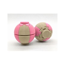 Alvera Press Küresi 3d Baskı Dönüşen Mekanik Fidget Stres Oyuncağı-bej-pembe