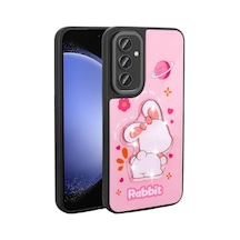 Zore Galaxy A34 Kılıf Parlayan Kabartmalı İkonik Figürlü Nvth Amas Silikon Kapak - Pembe