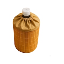 Bambu Su Sebili Damacana Kılıfı Dekoratif, Toz Ve Güneş Koruyucu, Doğal Bambu Kaplama, Kumaş Büzgülü Üst Kapak, 19 L Damacana Uyumlu Çok Renkli