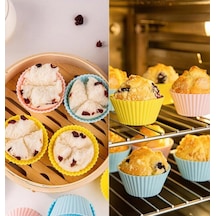 Ckm Silikon 6'li Silikon Muffin Kalıbı Karışık Renk Çok Renkli