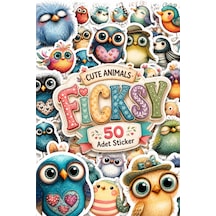 Sevimli Kuş Sticker Seti - 50 Adet Etiket Çıkartma Diğer
