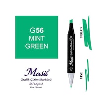 Çift Uçlu Marker Grafik Çizim Kalemi 56 Nane Yeşil