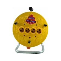 35mt Makaralı Uzatma Kablosu 3x1.5mm 4 Prizli 35 M