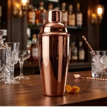 Bakır Kaplama Paslanmaz Çelik Kokteyl Shaker, 750 Ml