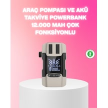 Drnds Araç Hava Pompası Ve Akü Takviye Powerbank 12.000 Mah Çok Fonksiyonlu