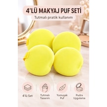 4 Lü Tutmalı Pudra Makyaj Süngeri Puf Seti