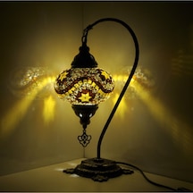 Mozaik Lamba Osmanlı Otantik Renkli Camlı El Yapımı Abajur Amber