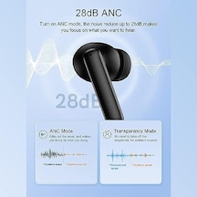 Qcy T13 Anc 4 Mikrofon Bluetooth 5.3 Kablosuz Kulaklık Siyah Aktif Gürültü Engelleyici