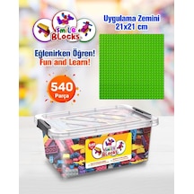 Smile Blocks 540 Parça Plastik Kutulu Mikro Blok Yeşil Uygulama Zeminli
