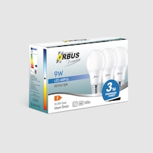 Orbus Premium Led Ampul 9w 3lü Paket Beyaz Işık E27 840lm