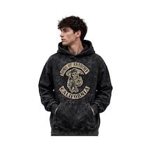 Sevbano Sons Of Anarchy Dizi Baskılı Unisex Oversize Premium Yıkamalı Hoo Siyah