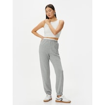 Koton Jogger Eşofman Altı Beli Çift Lastik Görünümlü Cepli Gri 4sak40048ek 4SAK40048EK031 Gri