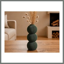 Bezos 3d Baskı Modern 3 Küre Dekoratif Vazo - Minimal Çiçek Vazosu, Masaüstü Ev Ve Ofis Dekoru-yeşil Mmbz