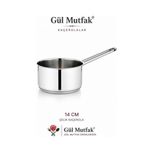 Gül Mutfak Kaçerola Sütlük Ve Sosluk Paslanmaz Çelik 14 Cm 1 Lt