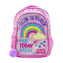 Muggle Okul Çantası Soft Rainbow Pembe Kız Çocuk İlkokul Sırt Çantası