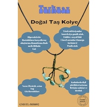 Sertifikalı Orijinal Doğal Taş Turkuaz Taşı El Yapımı Bakır Tel Sarma Kolye Çok REnkli