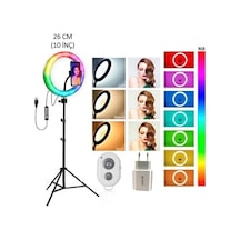 Mj26 10inç Rgb Led Selfie Işığı Tripot Youtuber Kumandalı Ring Lıght
