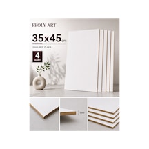 Mdf - 35x45cm Beyaz Lam Mdf Plaka 3mm / 4 Adet Hobi, Pasta Altlığı, Maket, Resim Paleti