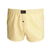 Mode Xl Büyük Beden Erkek Boxer Desenli Poplin 6348 Sarı 001