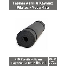 Konfor Modeli Çift Taraflı Kaymaz Silinebilir Pilates Meditasyon Minderi 6,5 Mm Mat Siyah