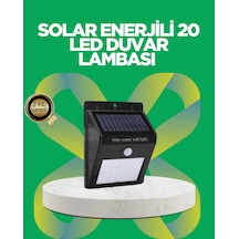 Hubrendy Tekno Solar Enerjili 20 Led Hareket Sensörlü Duvar Lambası
