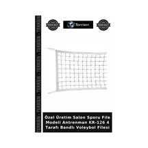 Özel Üretim Salon Sporu File Modeli Antrenman Kr-126 4 Tarafı Bandlı Voleybol Filesi