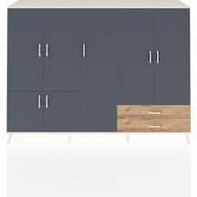 Hyperion Dolap 12 Raflı 2 Çekmeceli 7 Kapaklı 220x44x163 Aytaşı-a Aytaşı-antrasit/çam