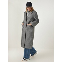 Hot Fashion Kadın Kırçıllı Gri Gri - Siyah